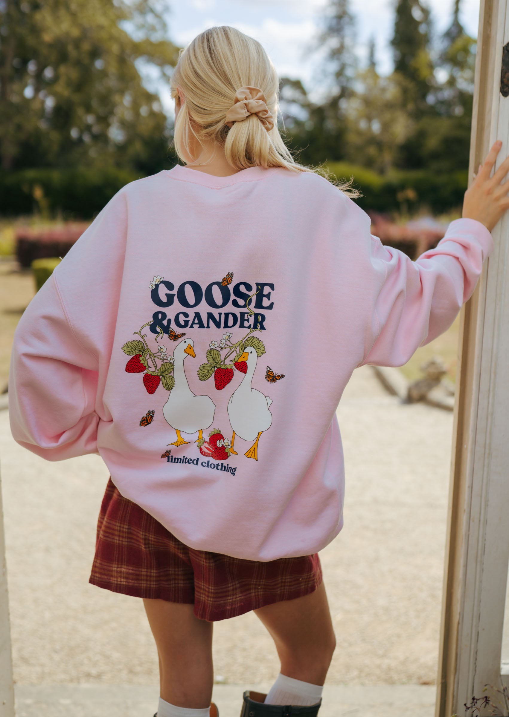 Unisex Baby Pink Wild Strawberry Printed Sweatshirt