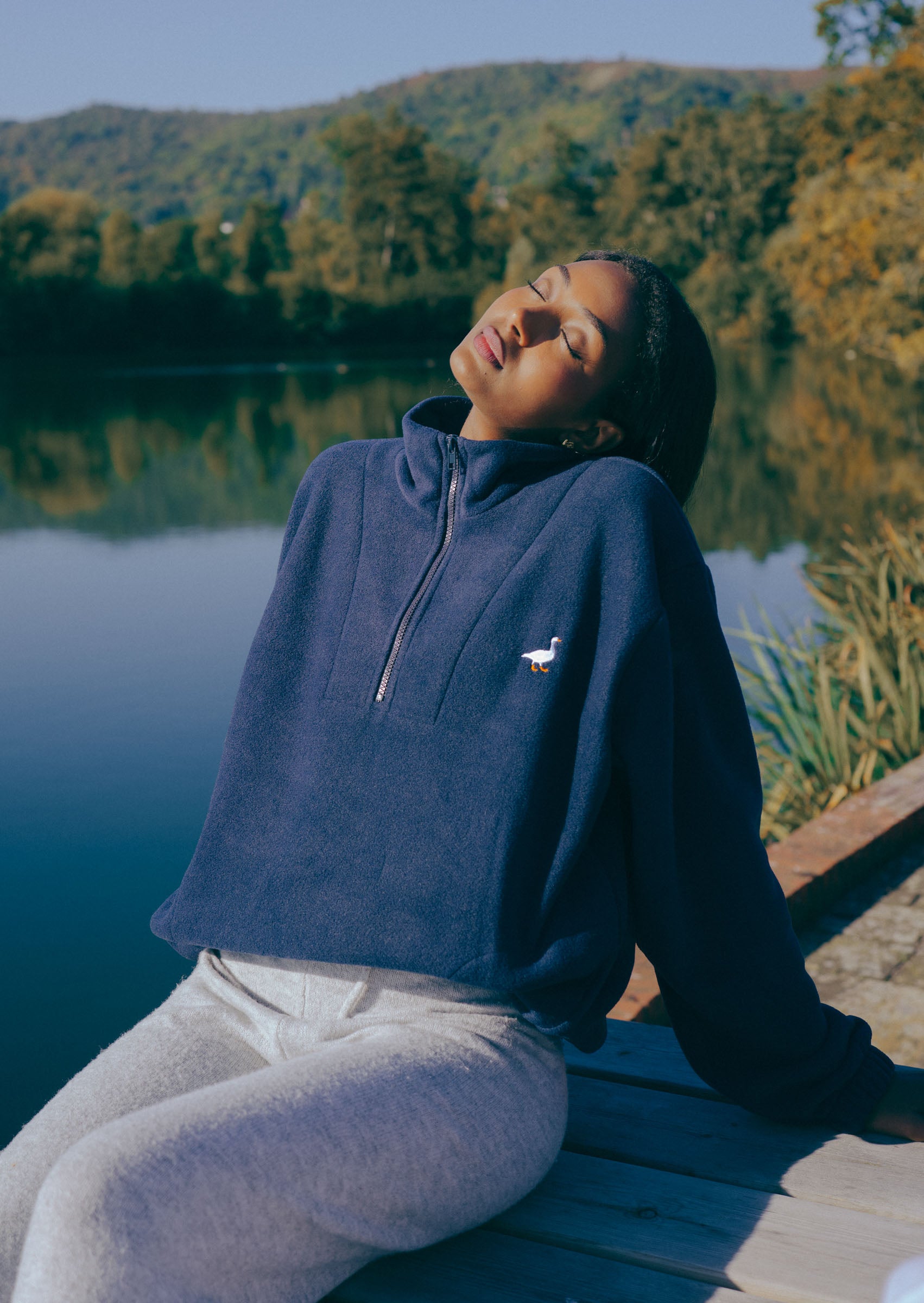Goose 1/4 Zip Fleece - Navy Blue – Goose & Gander