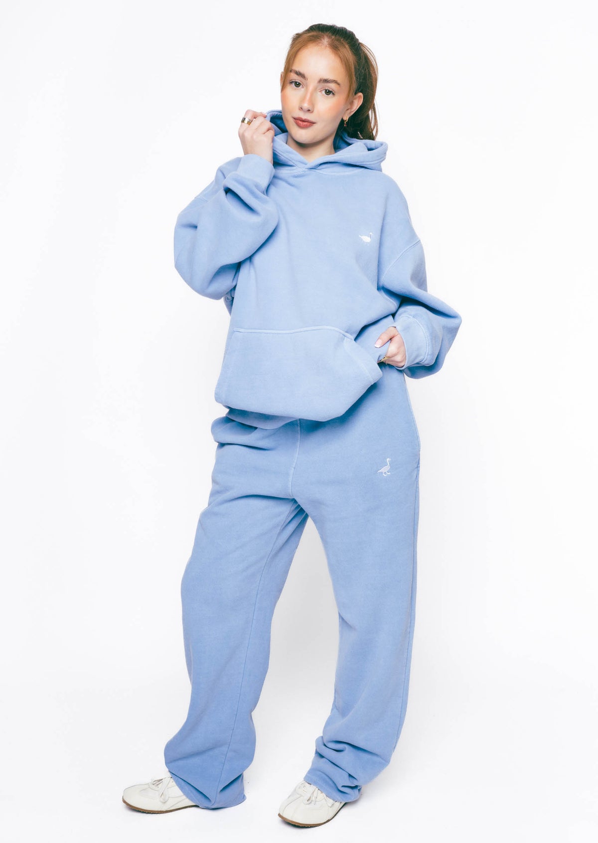 Goose Hoodie - Washed Blue