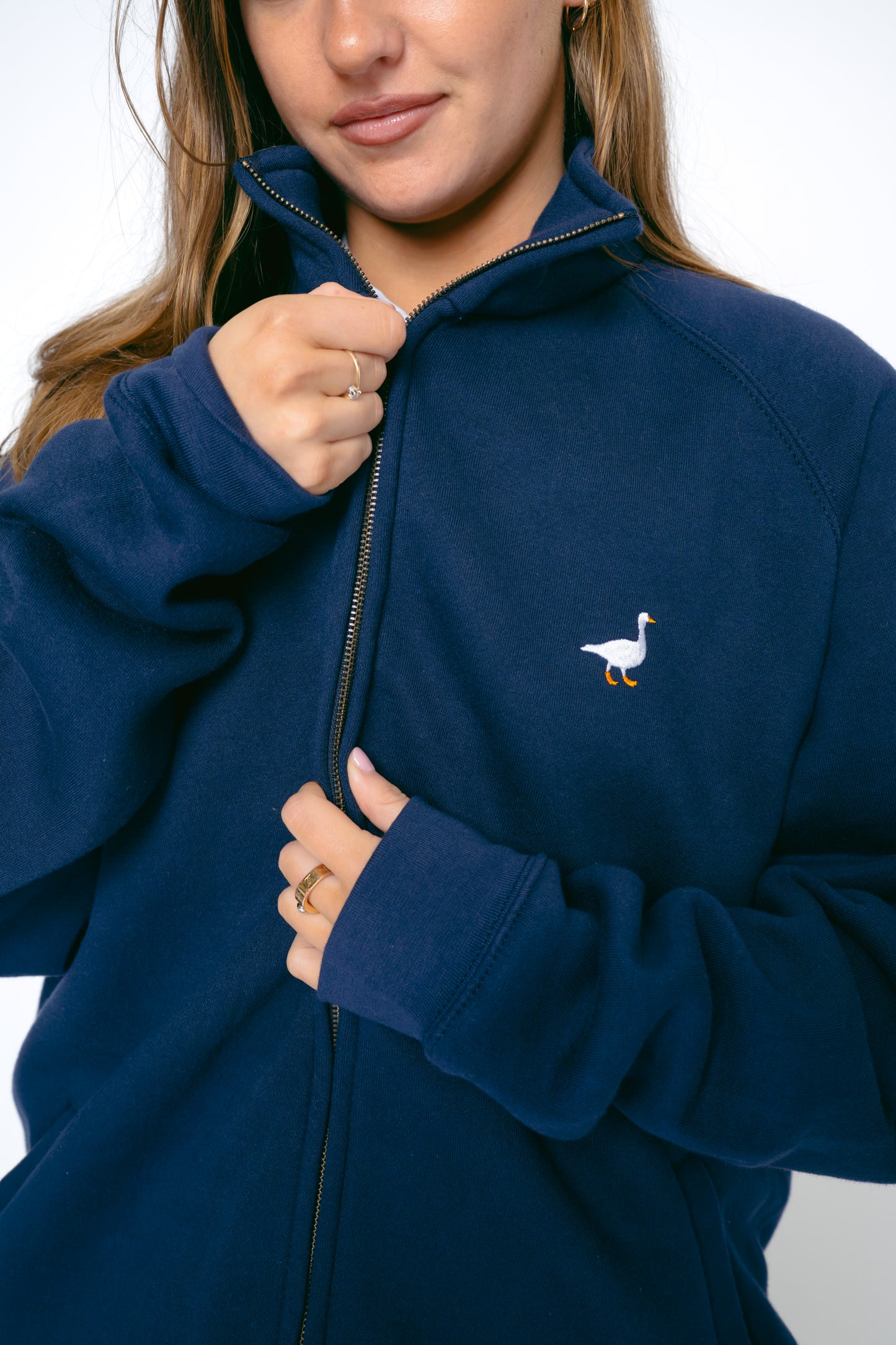 Goose Full-Zip Sweatshirt - Navy
