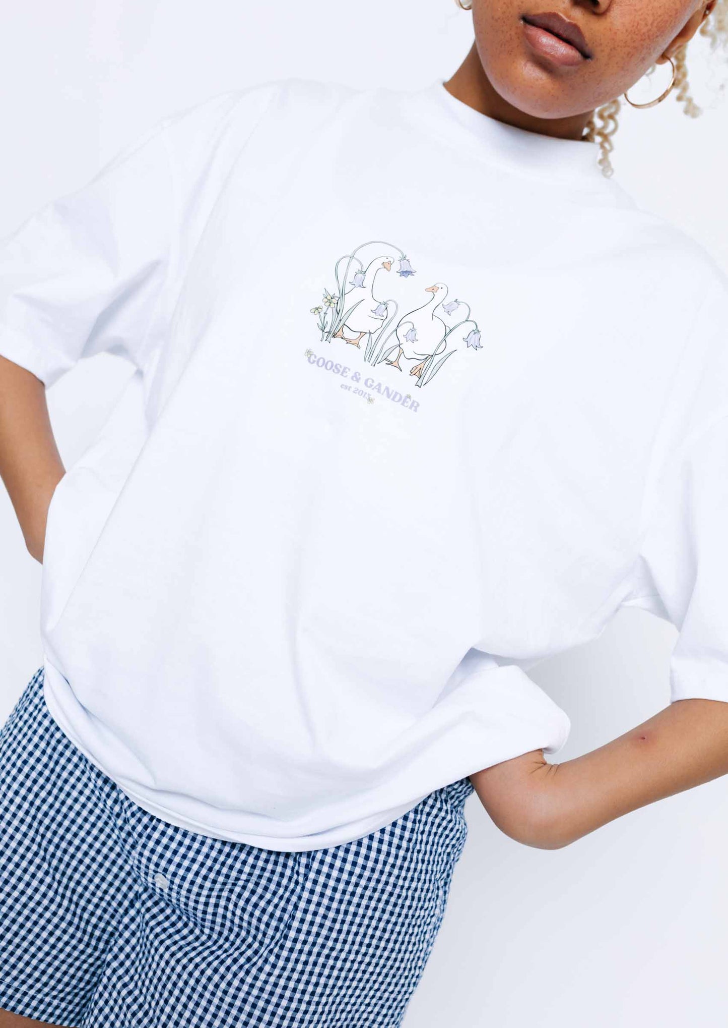 Gingham Boyfriend Shorts - Navy