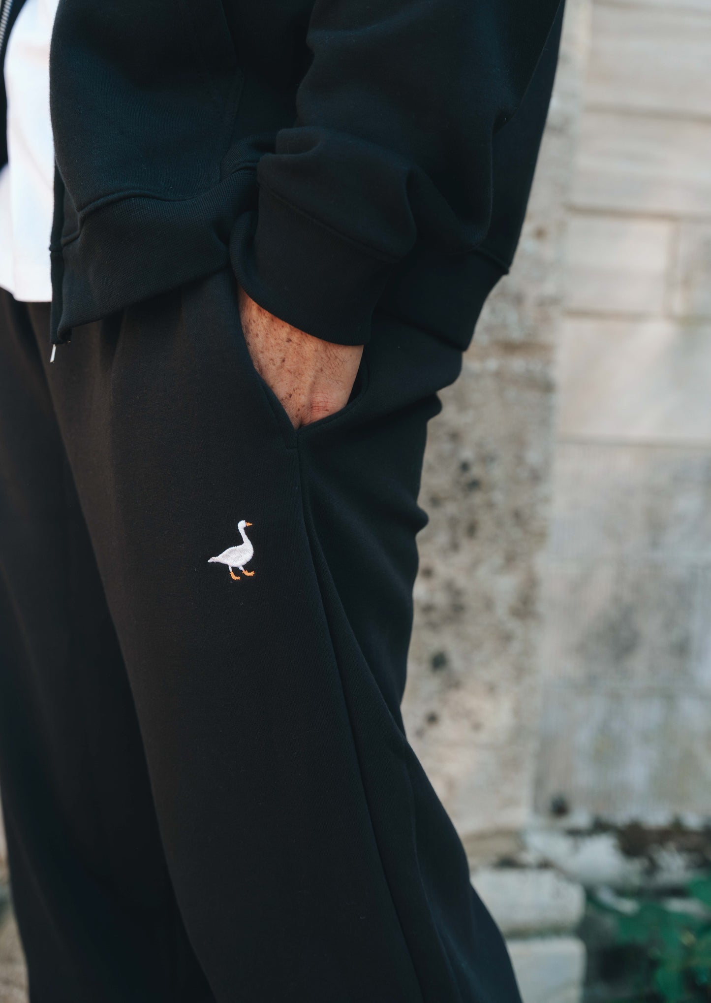 Goose Straight Leg Joggers - Black