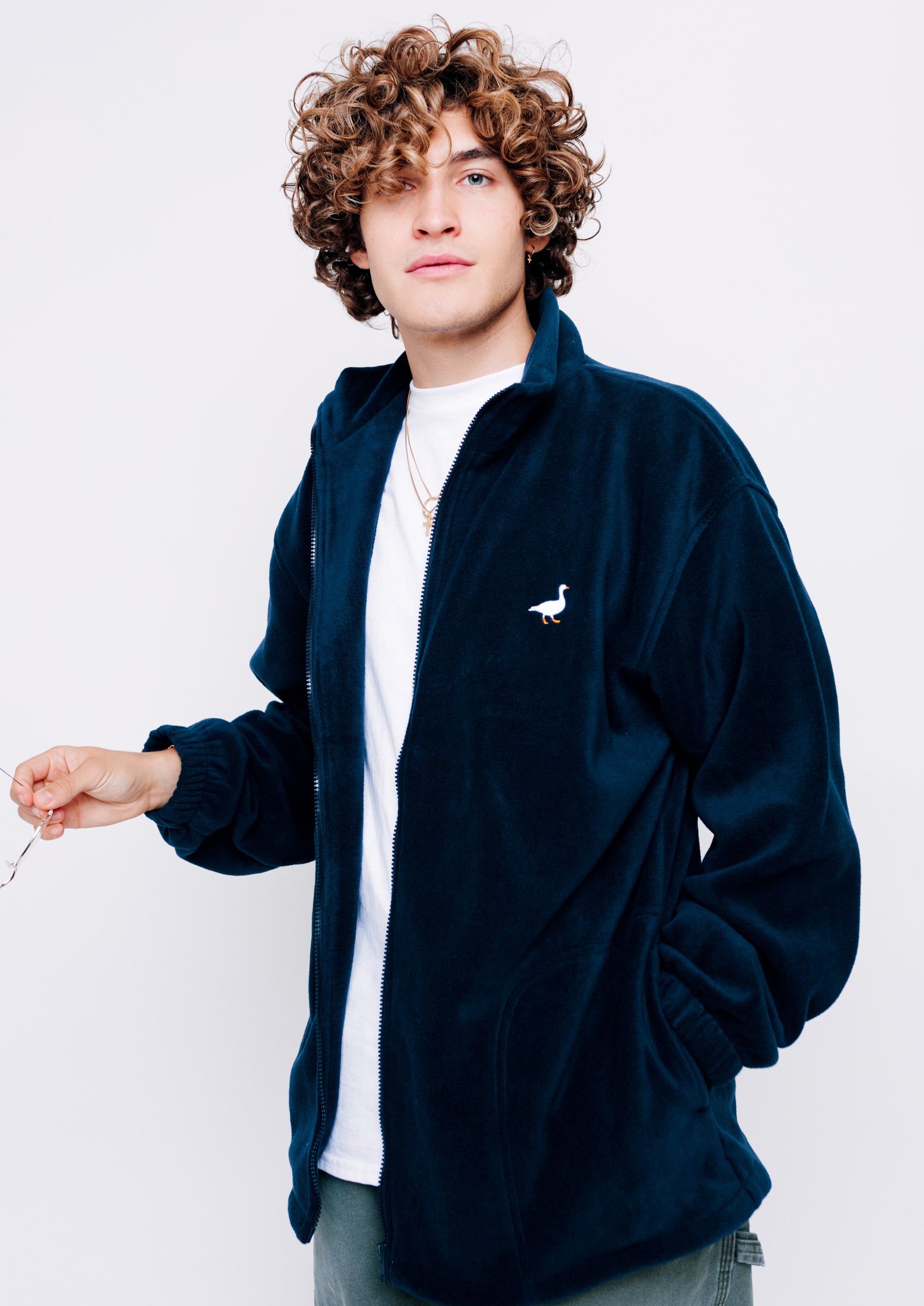 Unisex Navy Blue Full Zip Goose Fleece Goose and Gander Goose & Gander