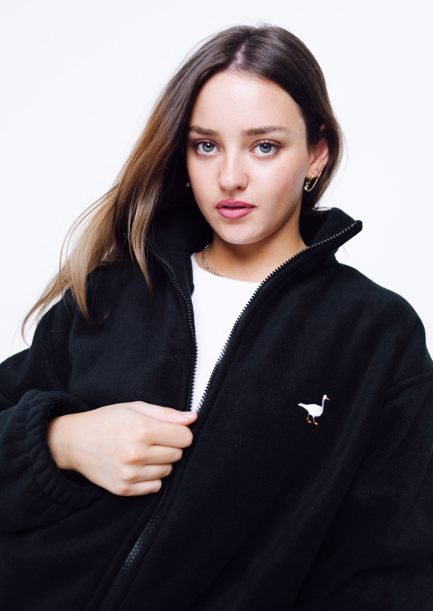 Unisex Black Full Zip Goose Fleece Goose and Gander Goose & Gander