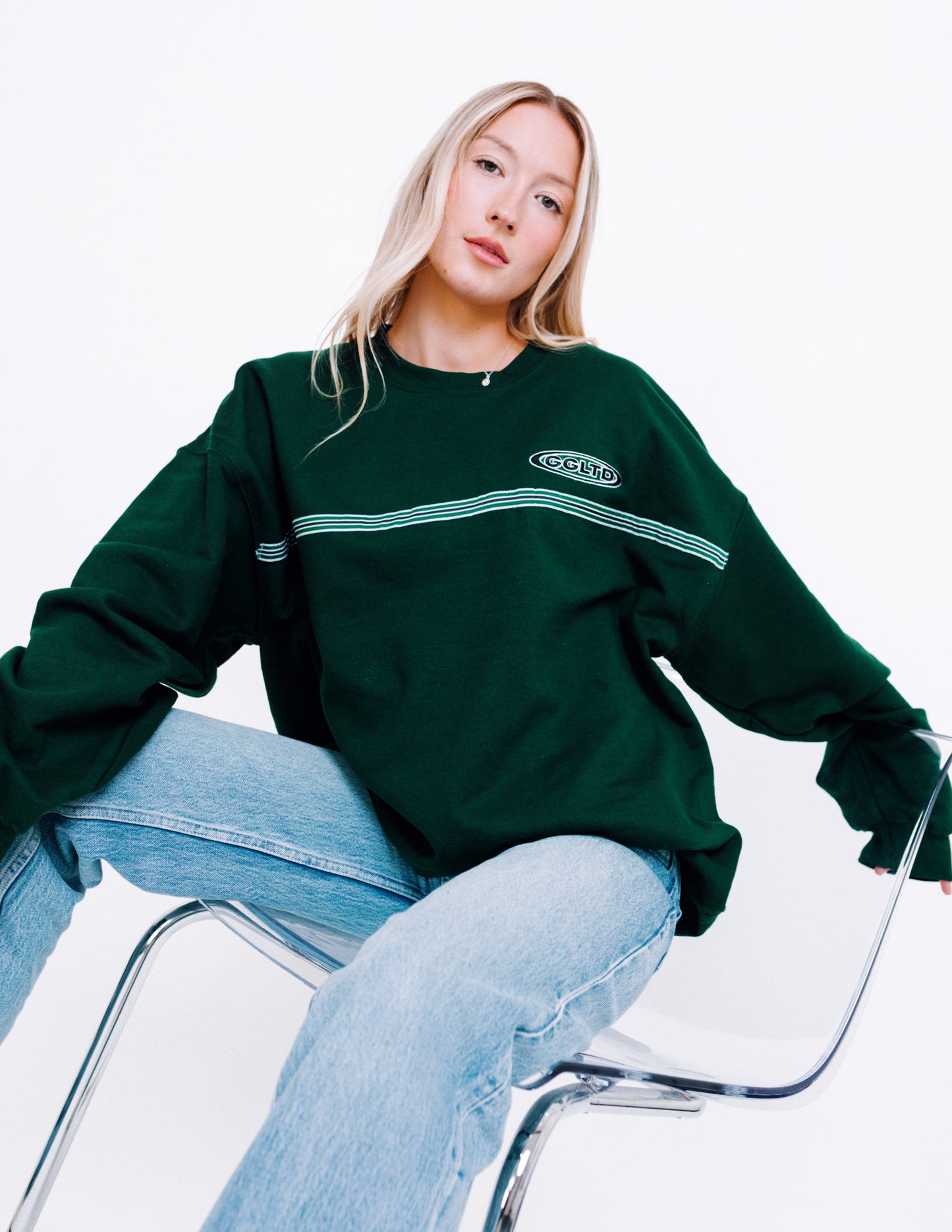 Unisex Goose League Ribbon Sweat - Forest Green