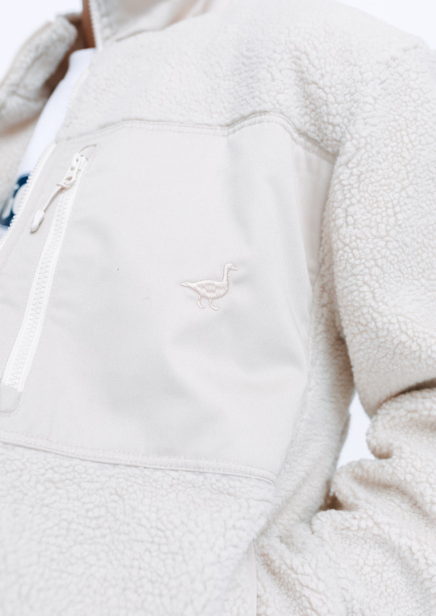 Unisex Goose Sherpa Fleece Jacket - Sand