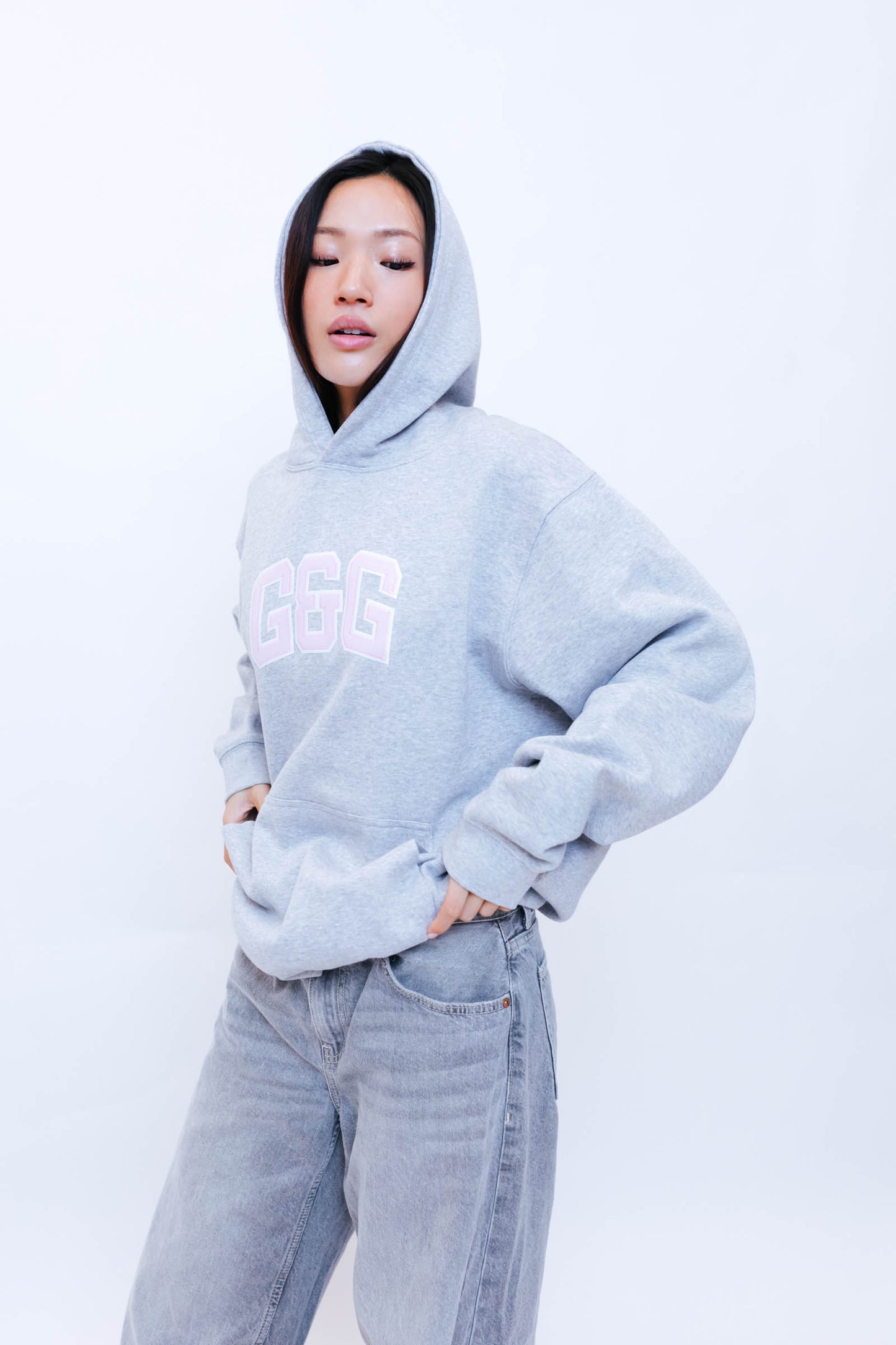 Applique Hoodie - Sports Grey