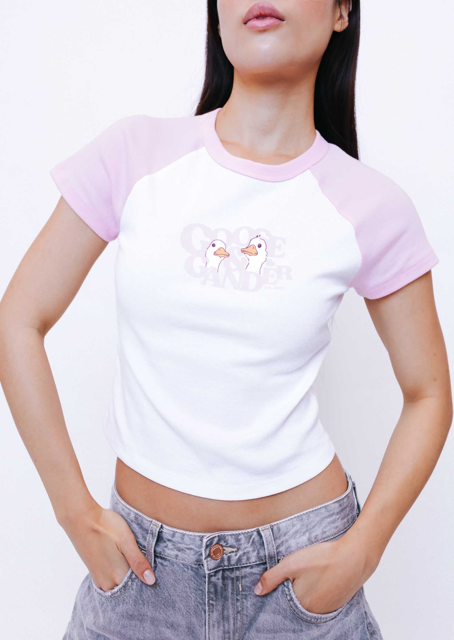 Unisex Heart Club Gambit Baby Tee - White/Pink