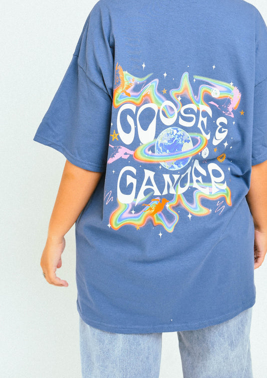 Unisex Indigo Galactic Goose Tee