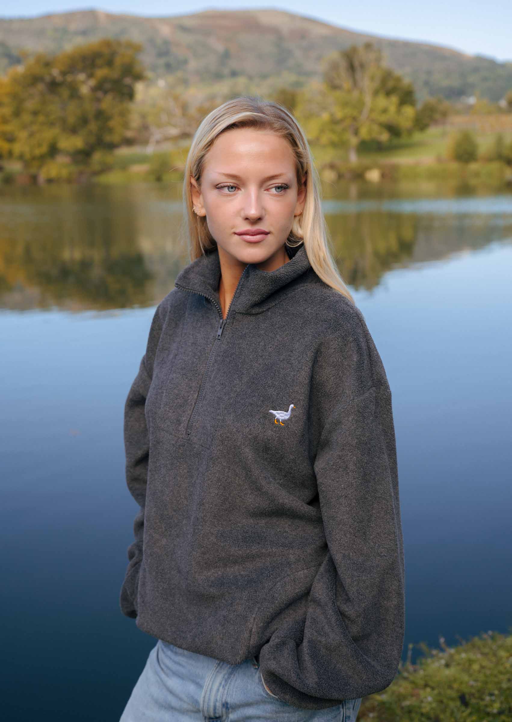 Unisex Goose 1/4 Zip Fleece - Charcoal – Goose & Gander