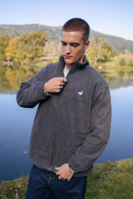 Goose Full Zip Fleece - Charcoal