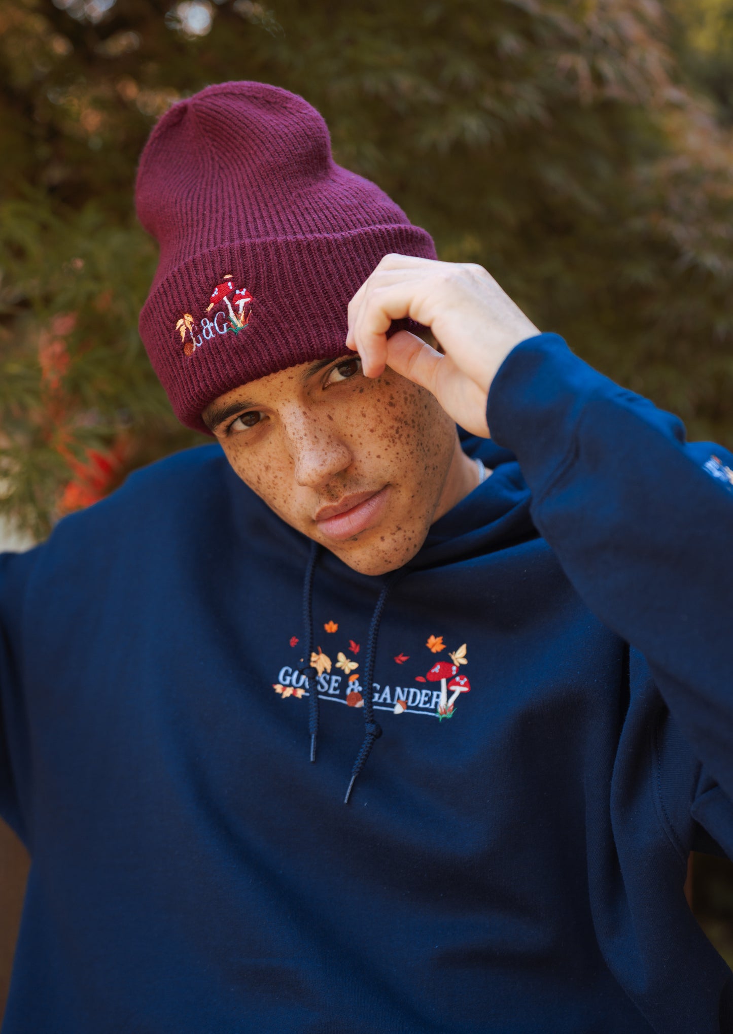 Unisex Woodland Beanie - Burgundy