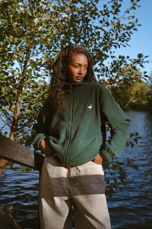 Goose Full Zip Fleece - Forest Green