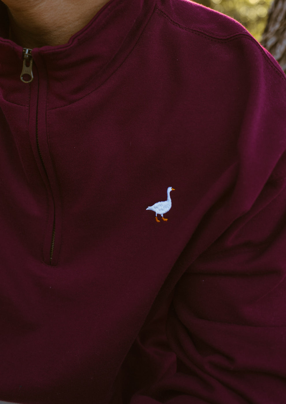 Goose 1/4 Zip Sweat - Burgundy – Goose & Gander