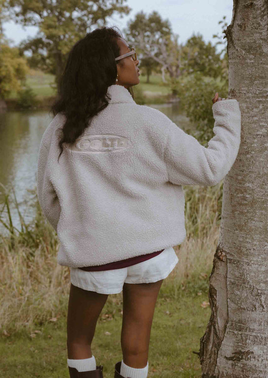 Unisex Goose League Sherpa Fleece Jacket - Sand