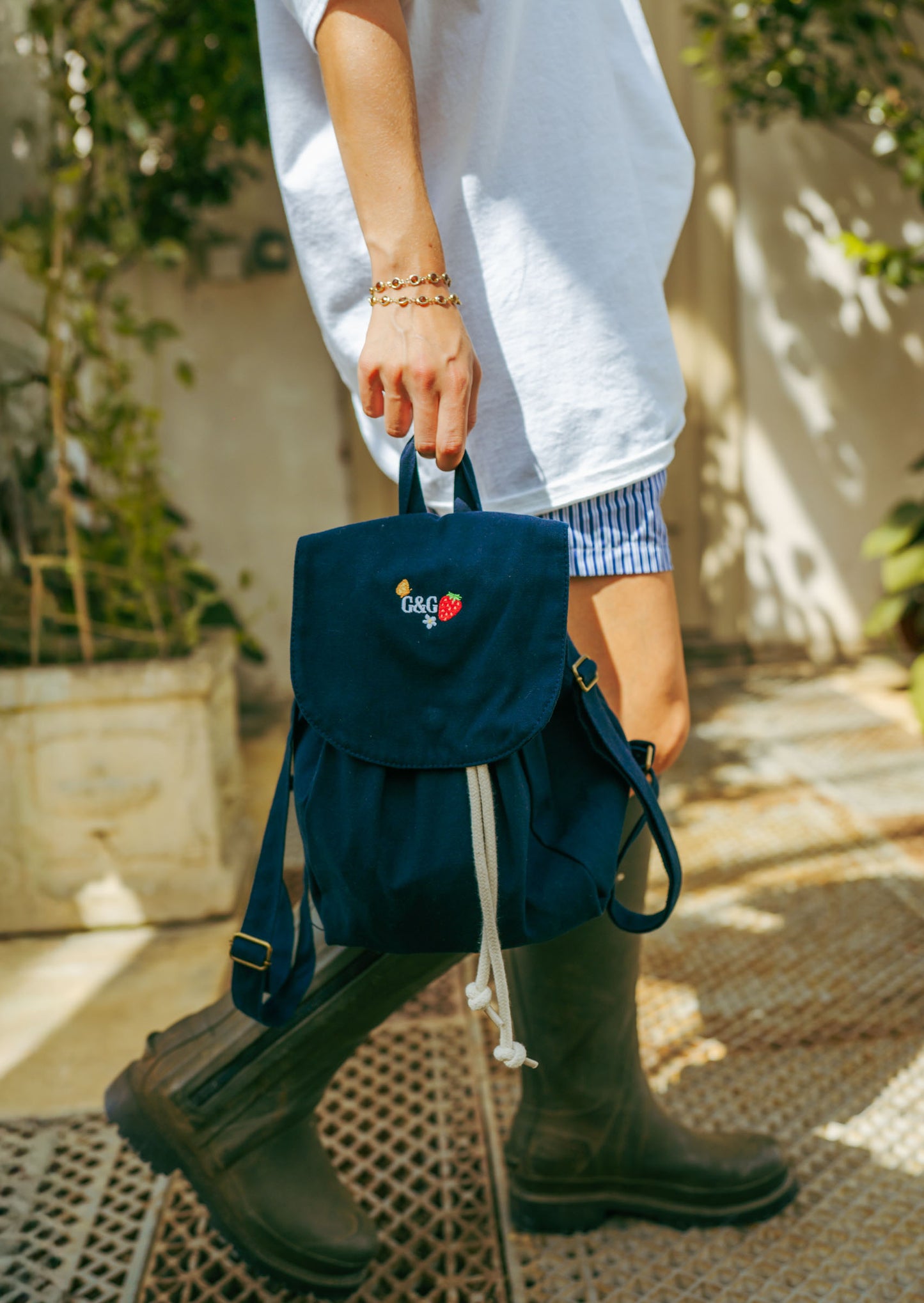 Unisex Wild Strawberry Mini Rucksack - Navy