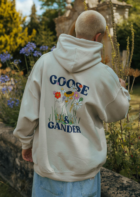 Unisex Wild Goose Printed Hoodie - Sand