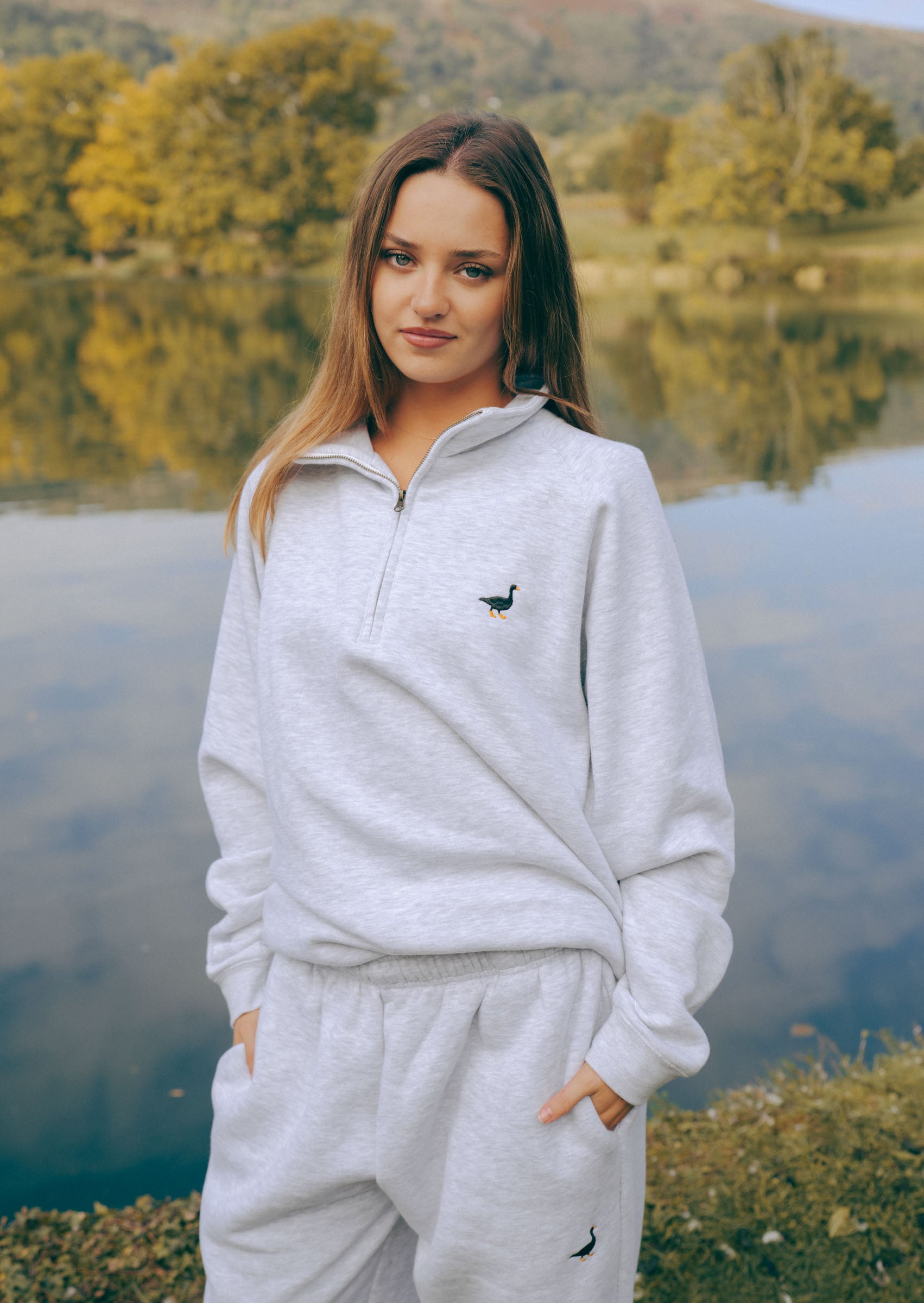 Unisex Premium Goose 1/4 Zip Sweat - Ash Grey – Goose & Gander