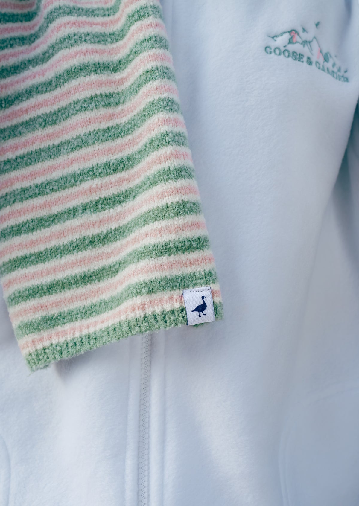 Knitted Scarf  - Blush/Sage