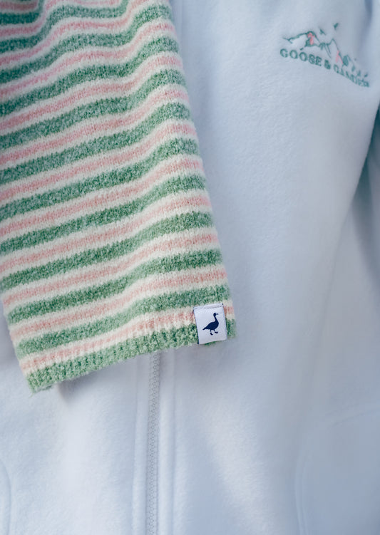 Knitted Scarf  - Blush/Sage