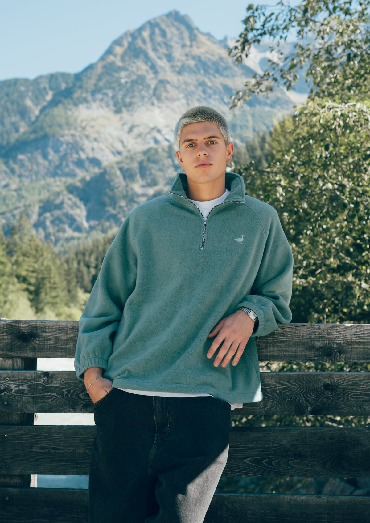 Goose 1/4 Zip Fleece - Moss Green