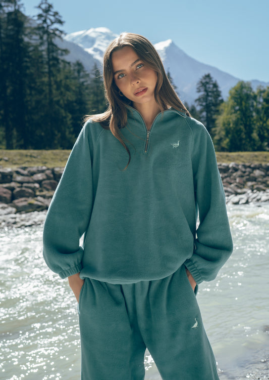 Goose 1/4 Zip Fleece - Moss Green