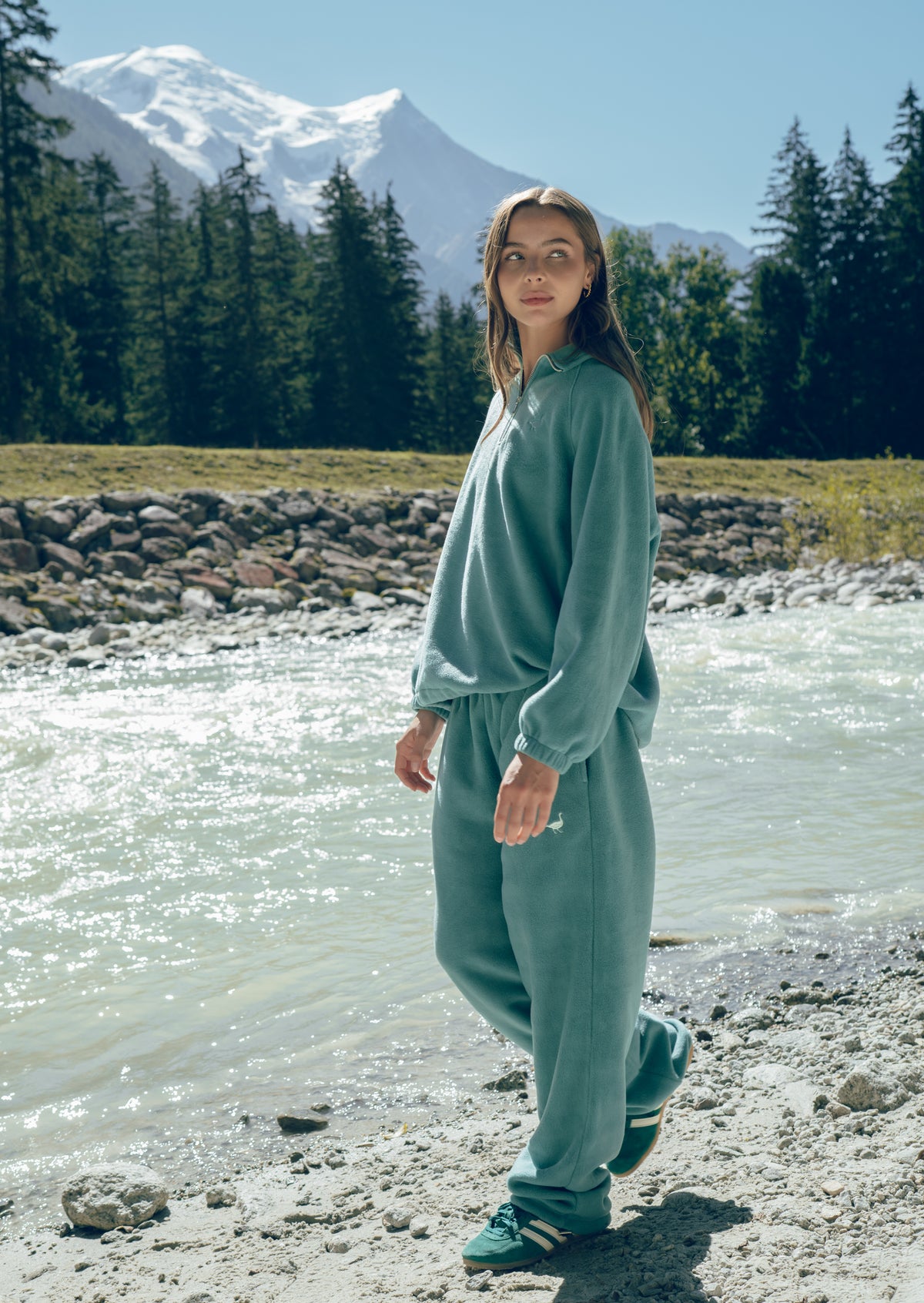 Goose Fleece Joggers - Moss Green