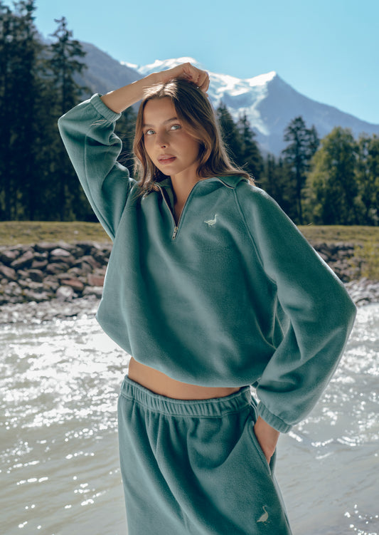 Goose 1/4 Zip Fleece - Moss Green