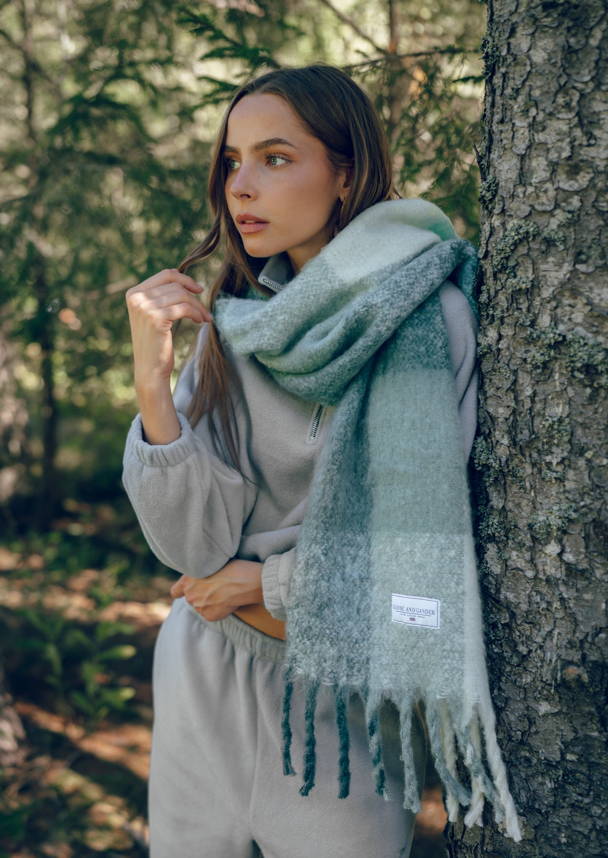 Checkered Scarf - Sage