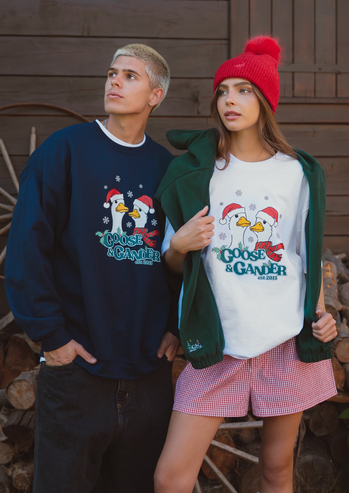 Festive Goose Tee - White