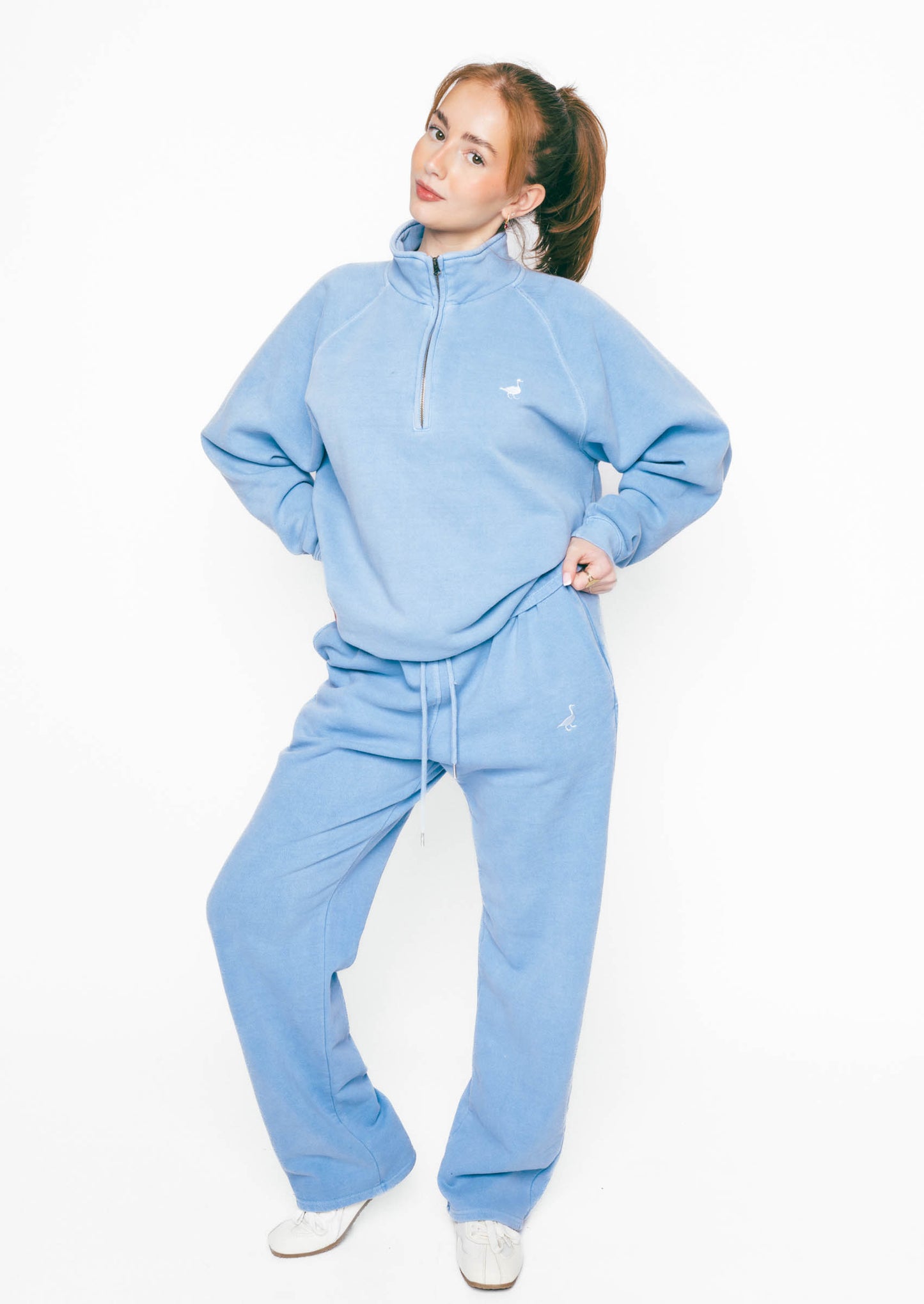 Goose Straight Leg Joggers - Washed Blue