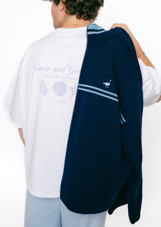 Full Zip Knitted Jacket - Atlantic Navy