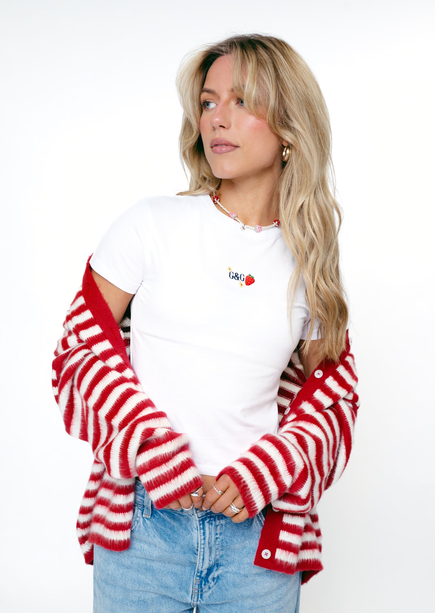 Strawberry Baby Tee - White