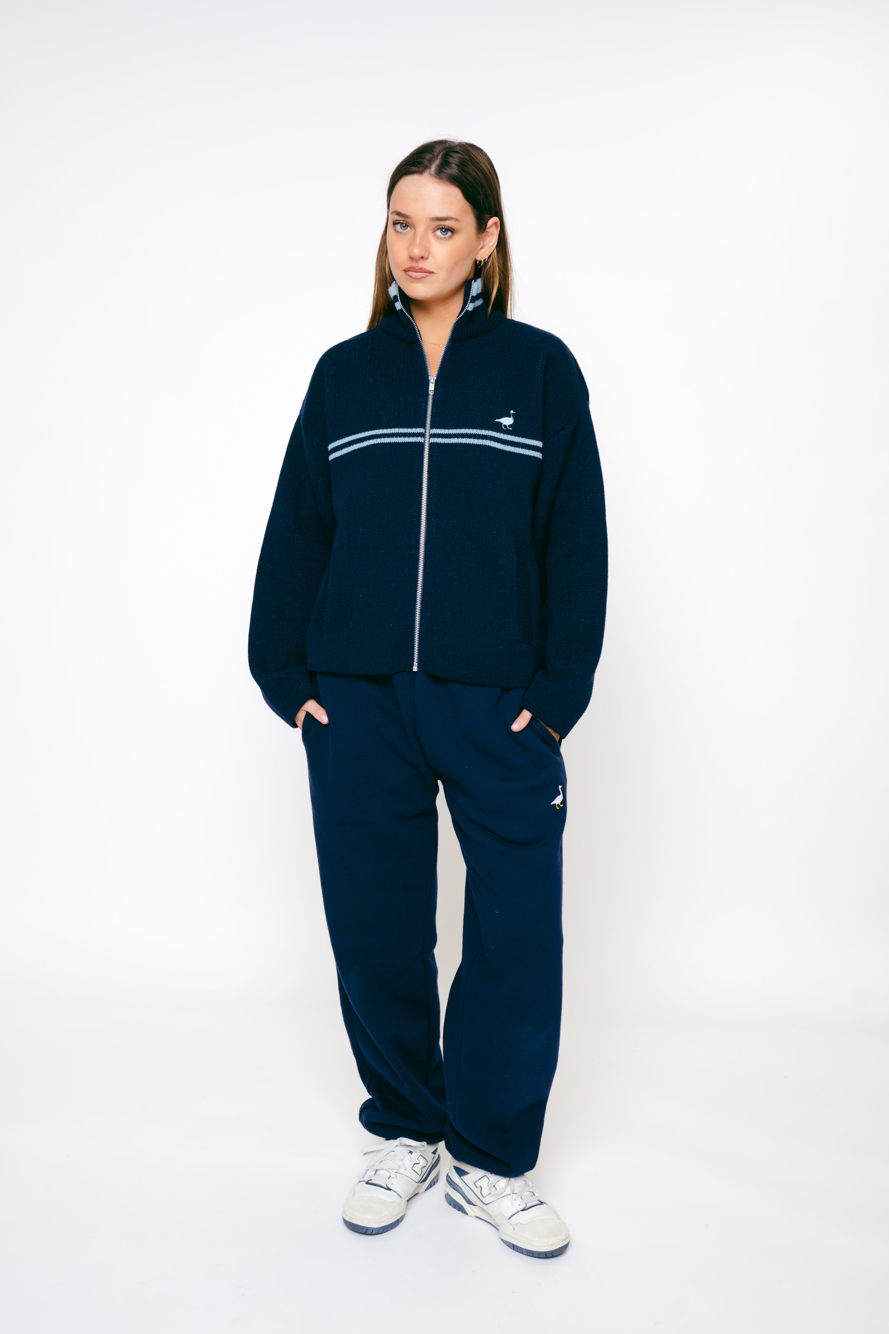 Premium Goose 1/4 Zip Sweat - Navy Blue – Goose & Gander