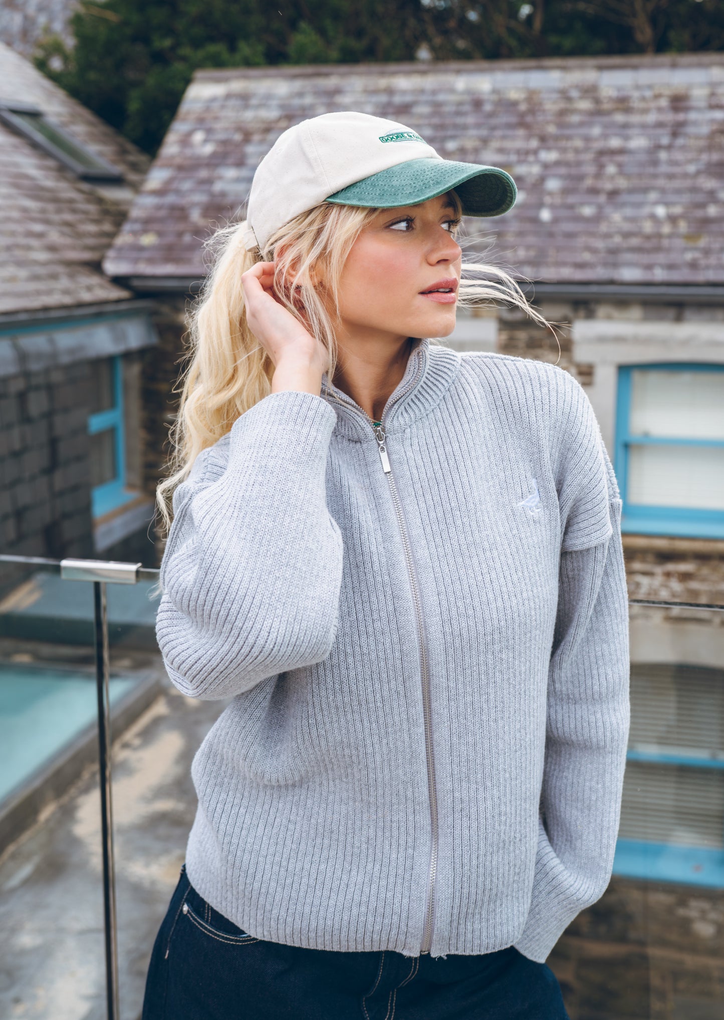 L&L Oval Embroidered Two Tone Cap - Natural/Green