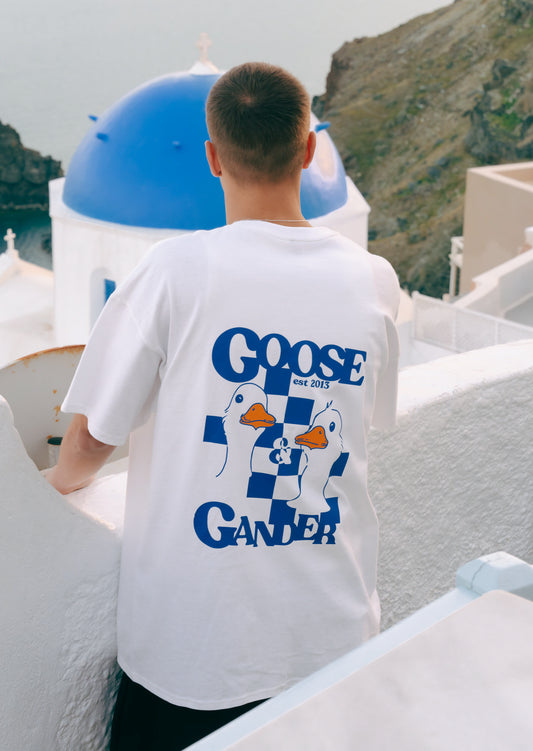 Royal Blue Goose Gambit Tee - White