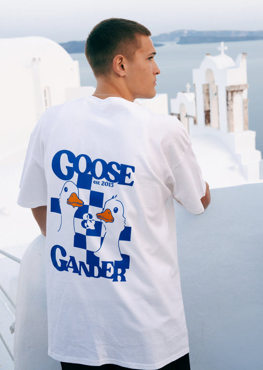 Royal Blue Goose Gambit Tee - White