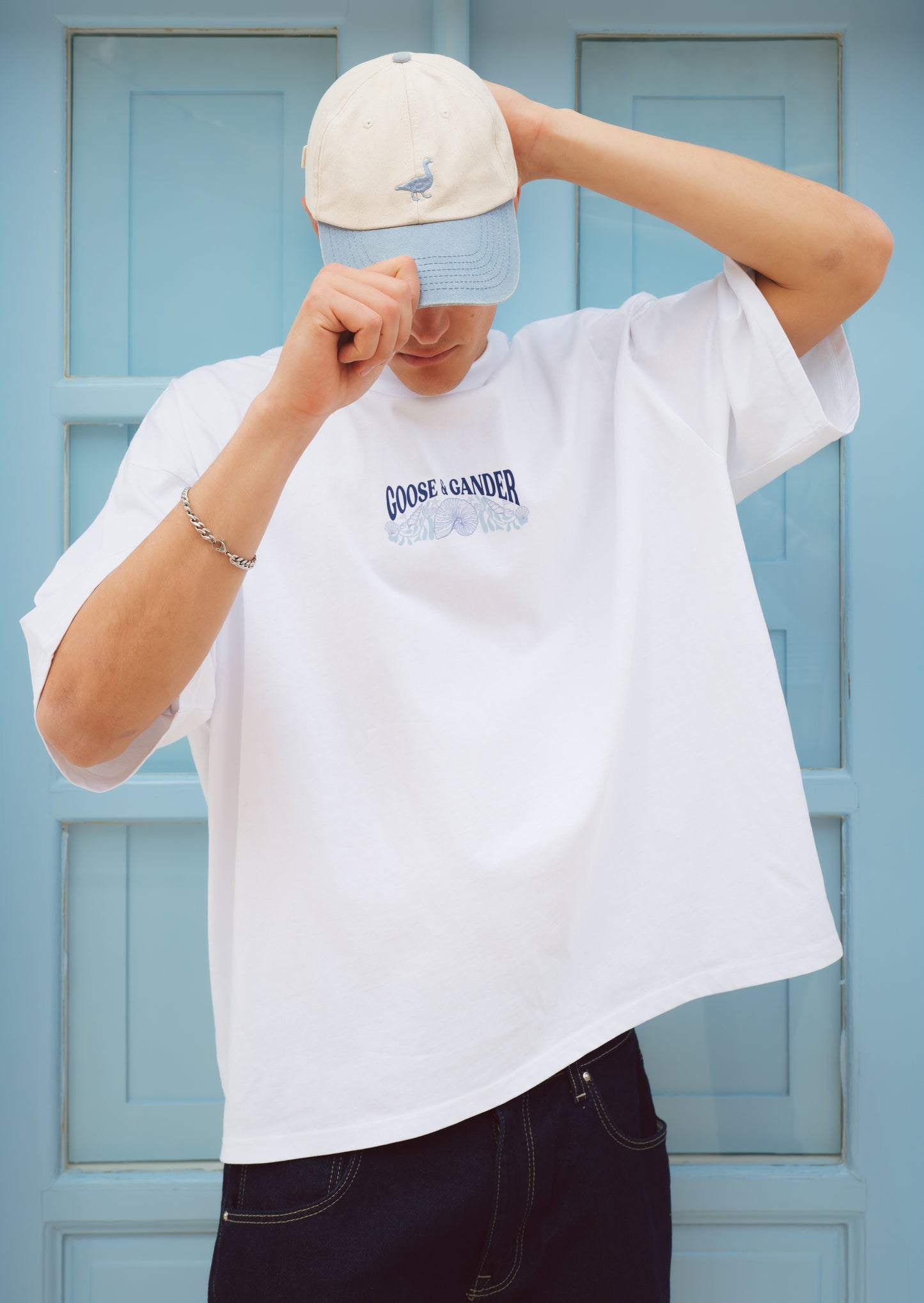 Goose Two-Tone Cap - Vintage Blue/White
