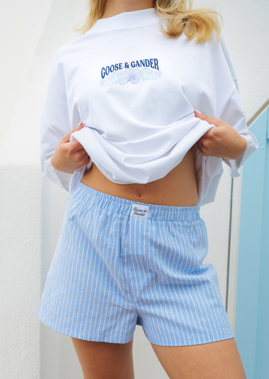Coastal Stripe Short - Sky Blue