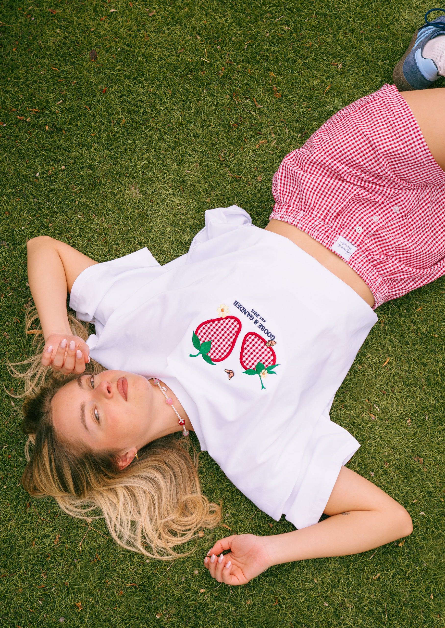 Strawberry Boyfriend Short - Red Gingham – Goose & Gander