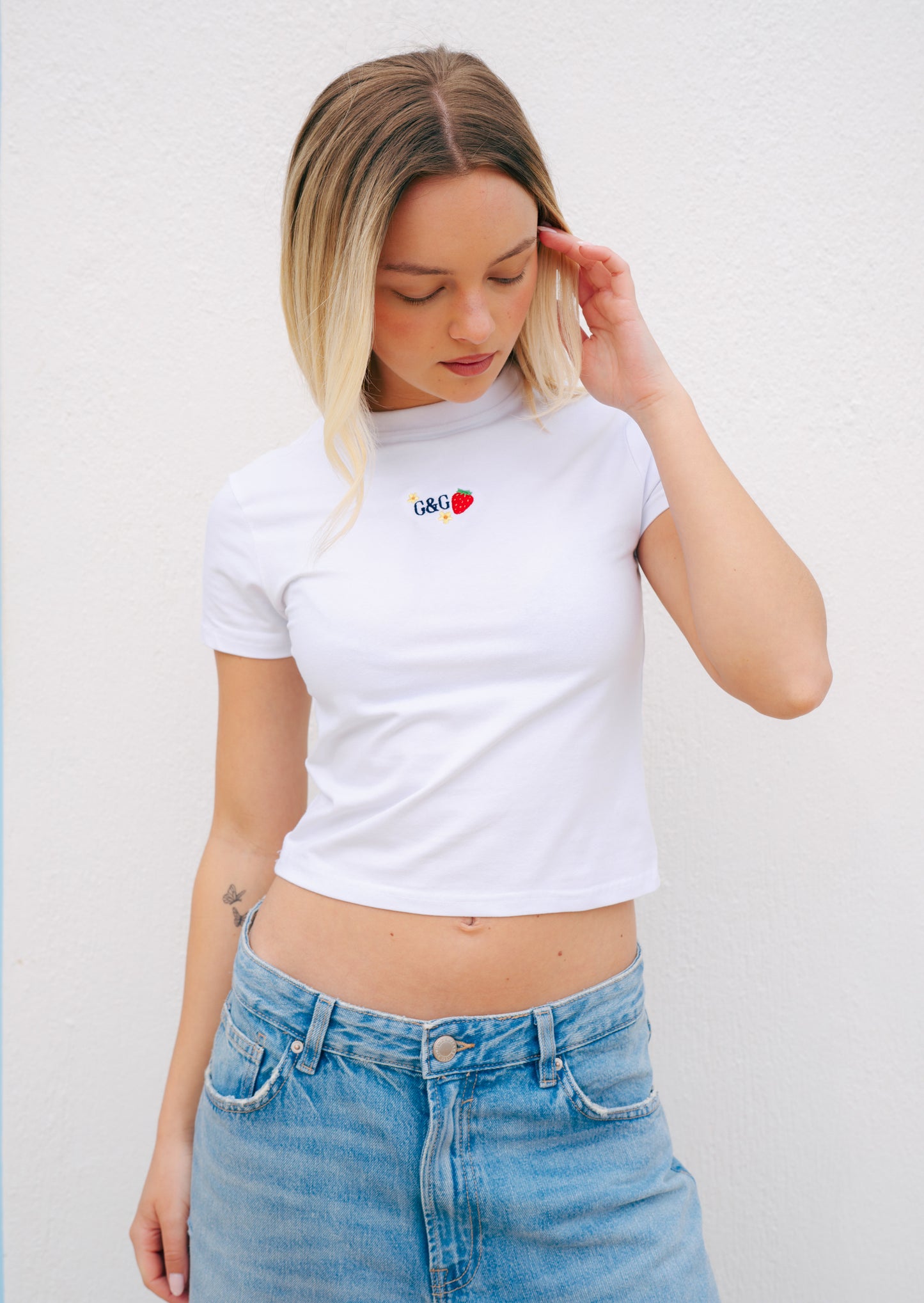 Strawberry Baby Tee - White