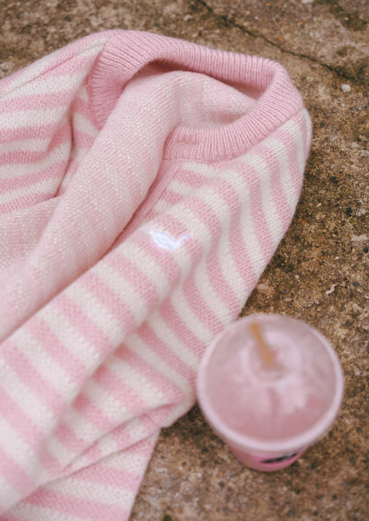 Knitted Goose Cardigan - Baby Pink