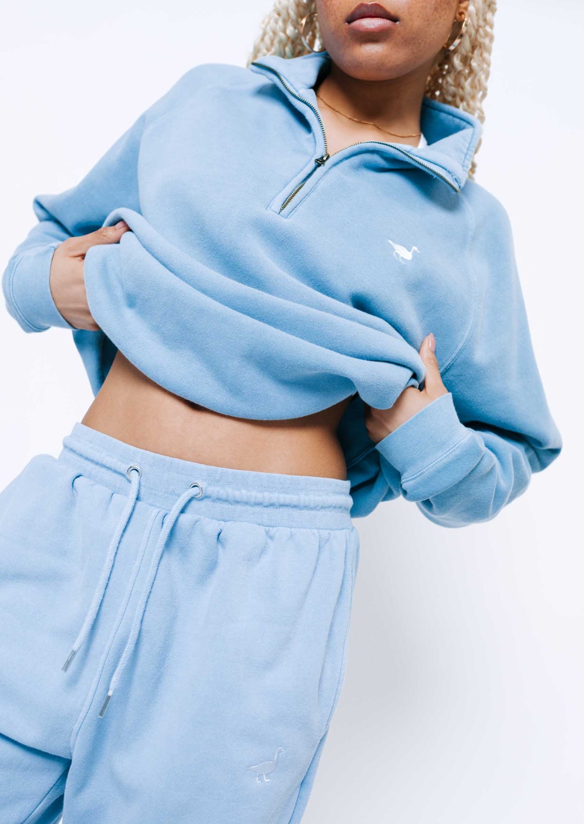 Goose Straight Leg Joggers - Washed Blue