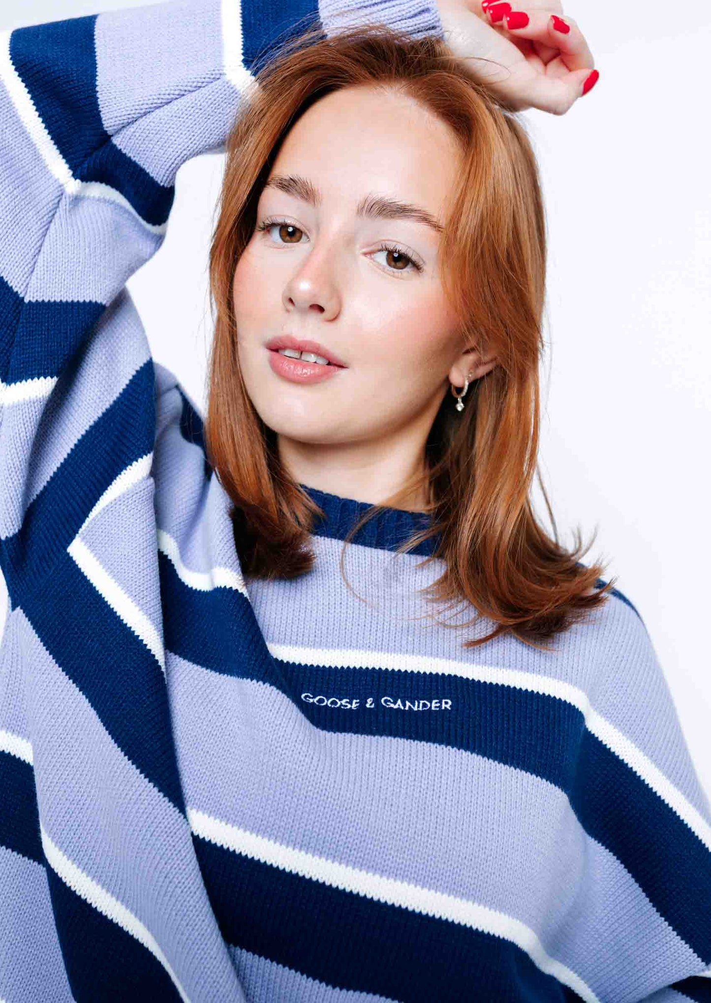Striped Bluebell Knitted Sweatshirt