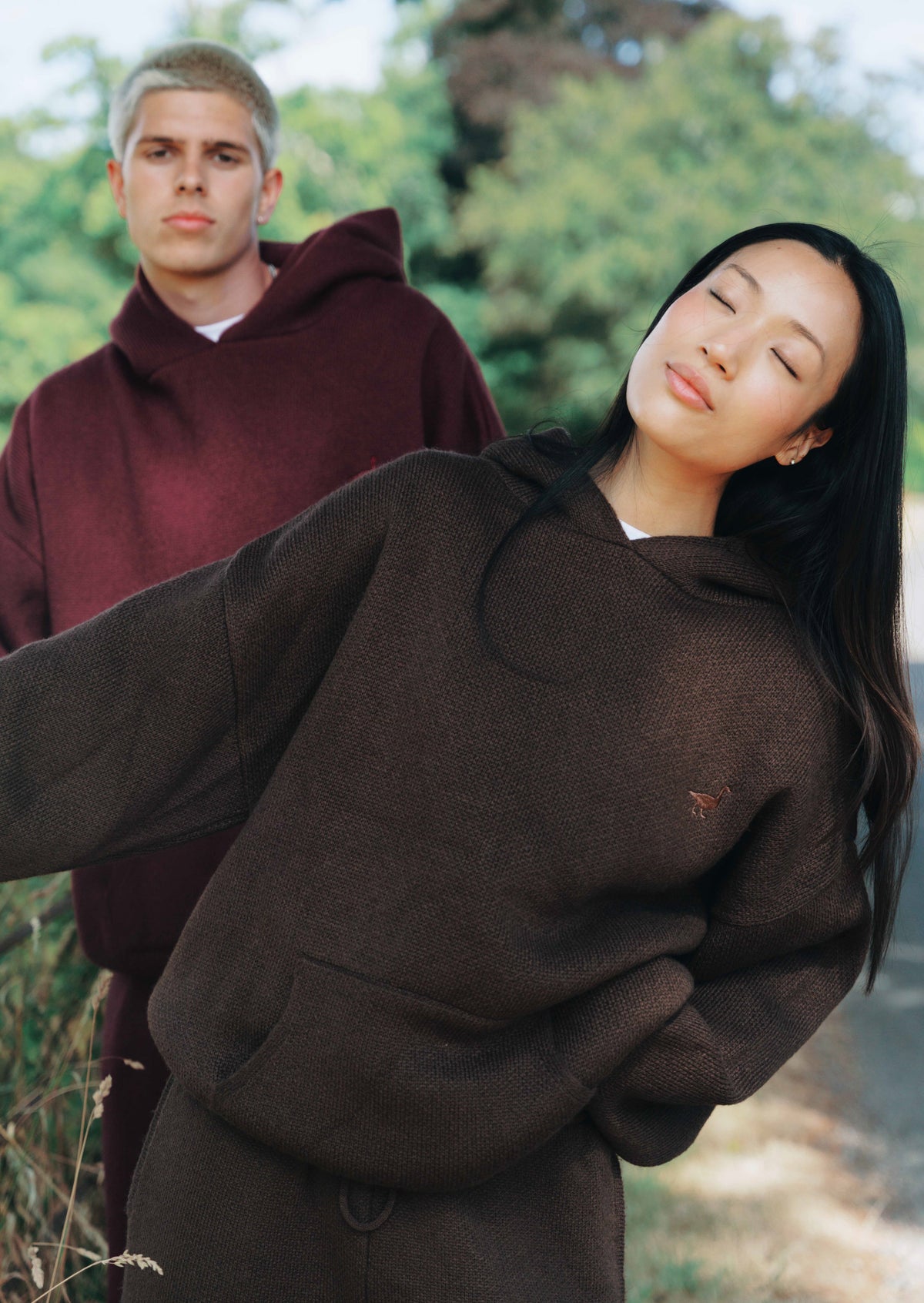 Goose Knitted Hoodie - Walnut