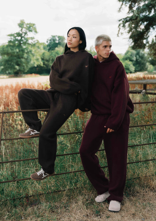 Goose Knitted Jogger - Burgundy