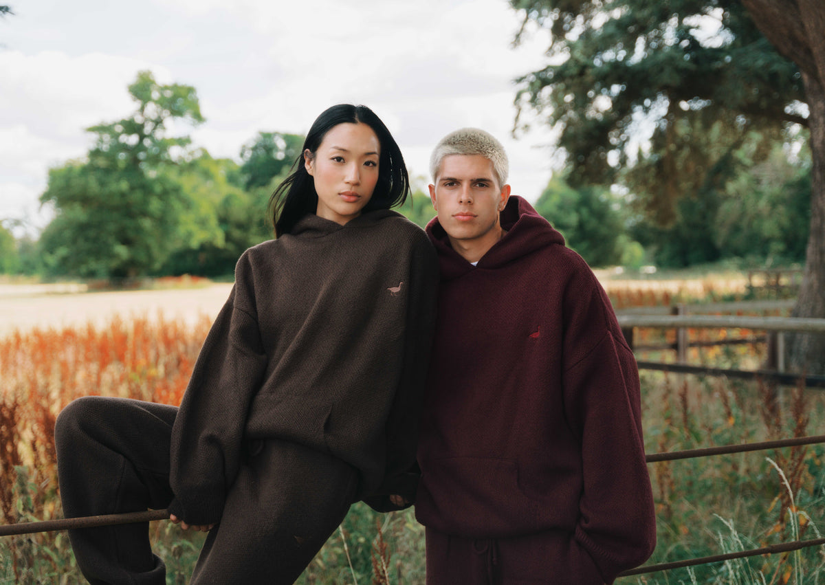 Goose Knitted Hoodie - Walnut