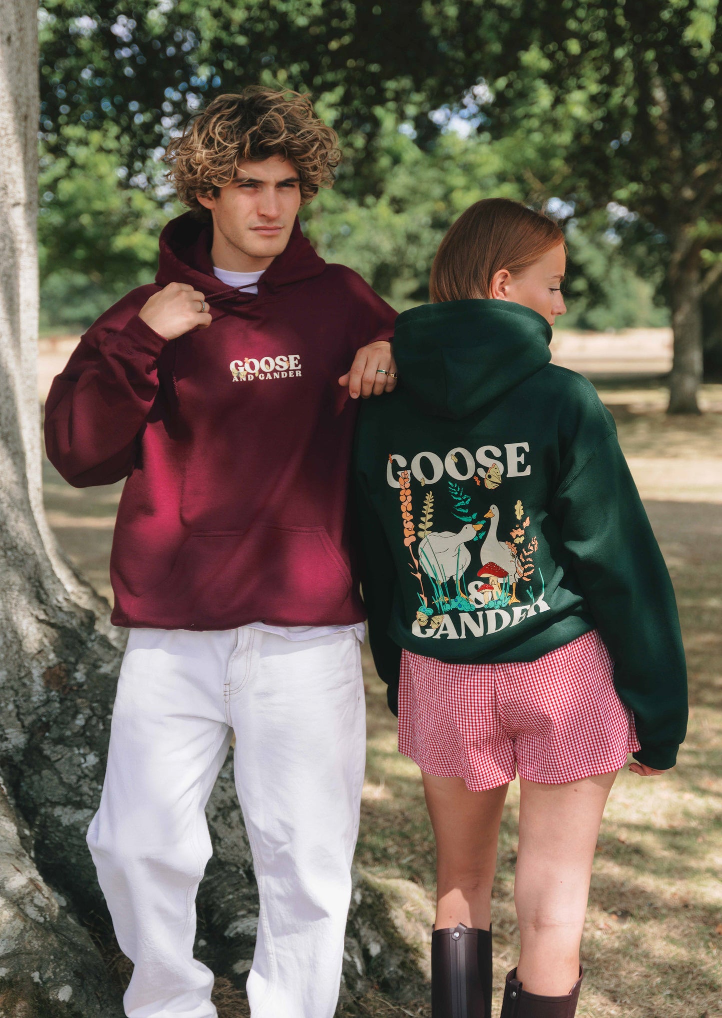 Woodland Goose Hoodie - Forest Green