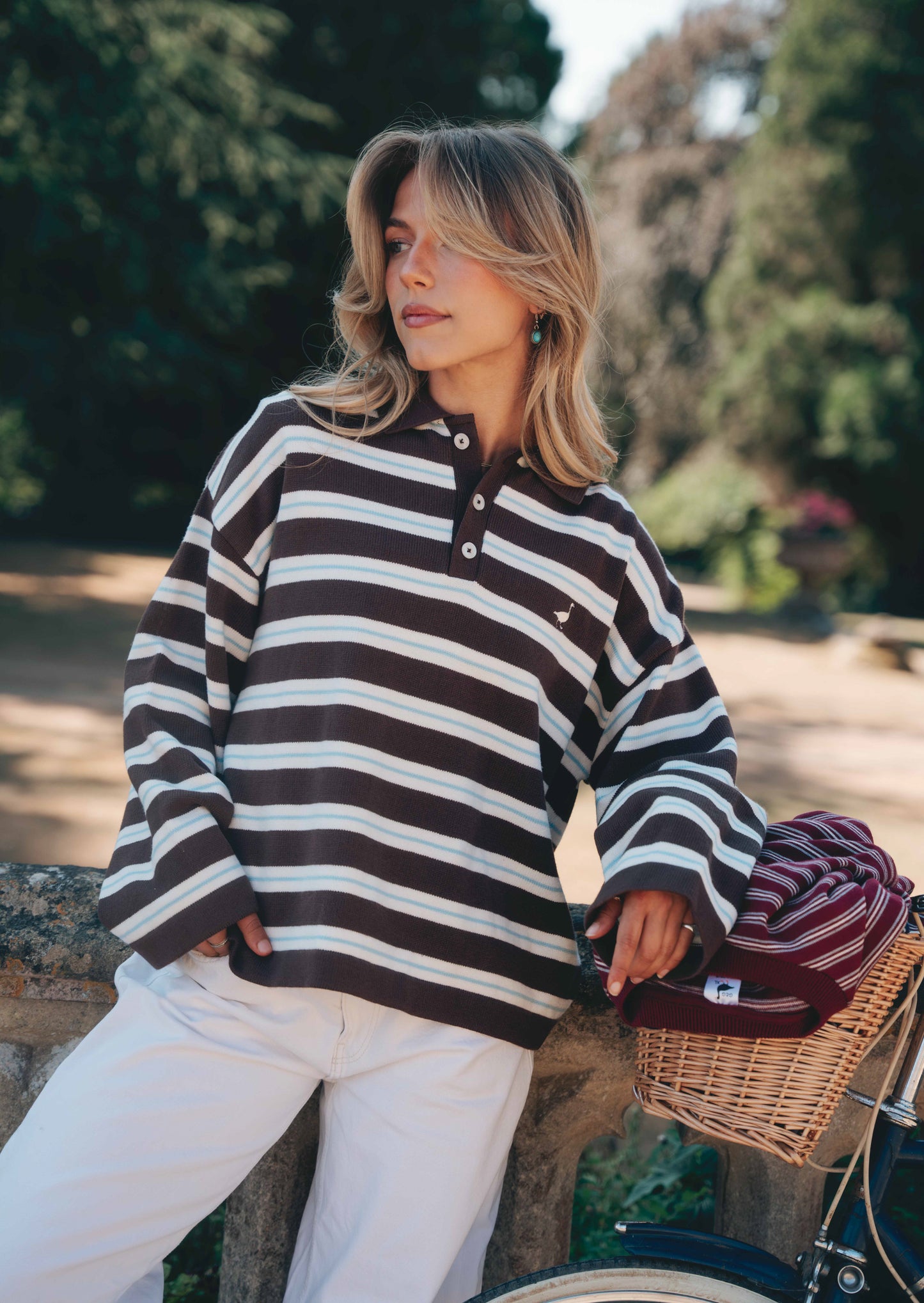 Goose Knitted Rugby Top - Chocolate