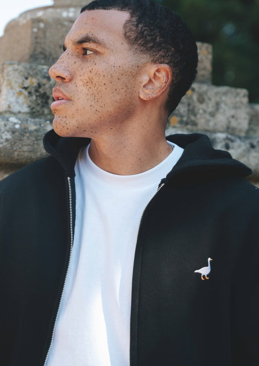 Goose Full-Zip Hoodie - Black